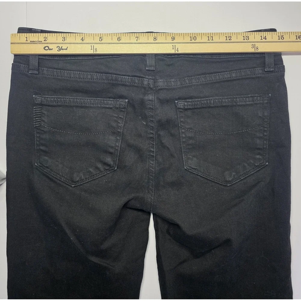 Paige Jeans Womens‎ Size 28 Skyline Skinny Black Distressed Denim Jeans Pants